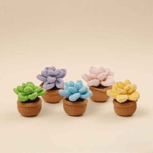 Succulent Crochet Plant Set