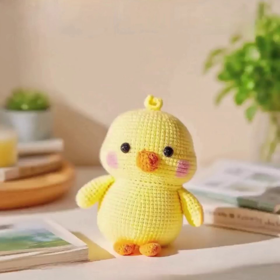 Yellow Chicken Crochet Keychain Kit